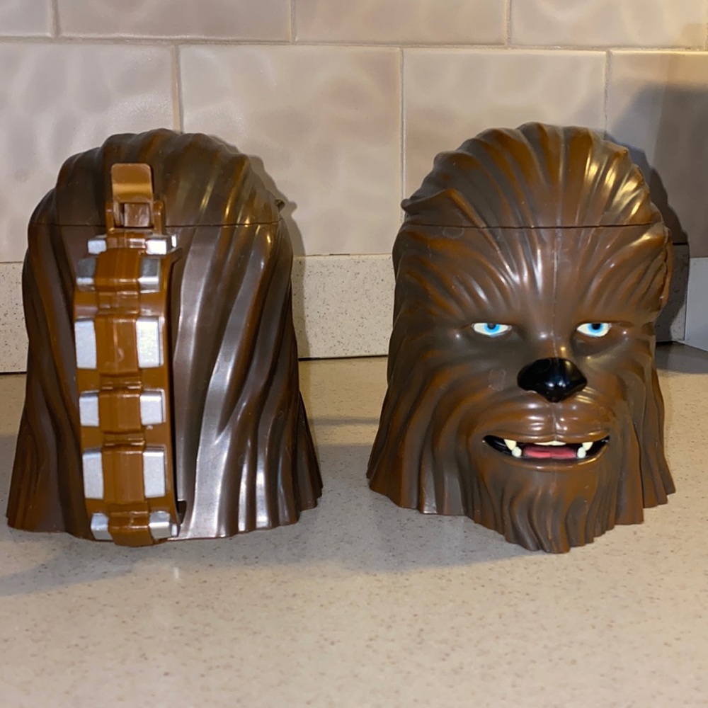 Set of two Disney Chewbacca mugs.